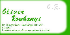 oliver romhanyi business card