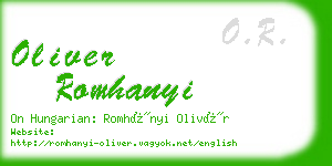 oliver romhanyi business card